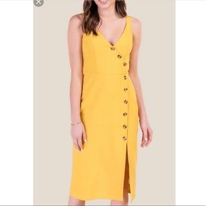 NWT Francescas linen yellow dress size small s